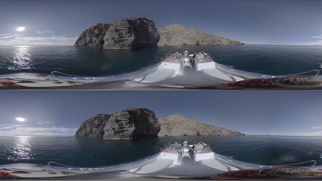 Crimea, Koktebel, Karadag, Devil's Gate Mys Khameleon Boat Travel Ukraine Russia 3D 360 footage смотреть онлайн