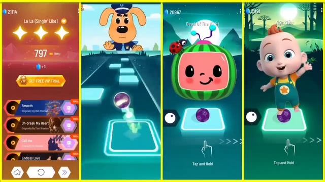Funko Pop Marvel 🆚 Sheriff Labrador 🆚 Pinkfong Baby Shark 🆚 Cocomelon | Cocomelon Tiles Hop EDM Rus смотреть онлайн
