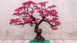 РУЧНАЯ РАБОТА. Дерево бонсай из проволоки №1