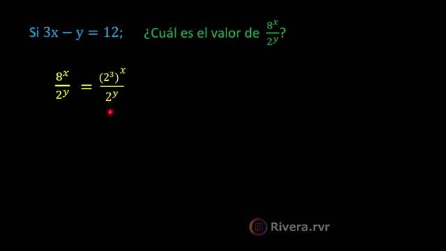 Si 3x-y=12; ¿cual es el valor de 8^x / 2^y 🧐 - Rivera смотреть онлайн