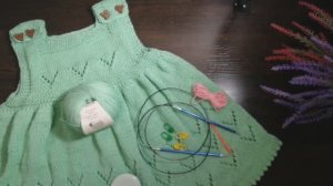 Платье детское спицами  для девочки 1-2 года