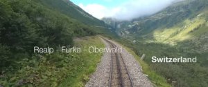 ★ 4K UltraWide ★ 21:9 ★ Через перевал Фурка - Обервальд, подъем по железной дороге на 700 метров! ★
