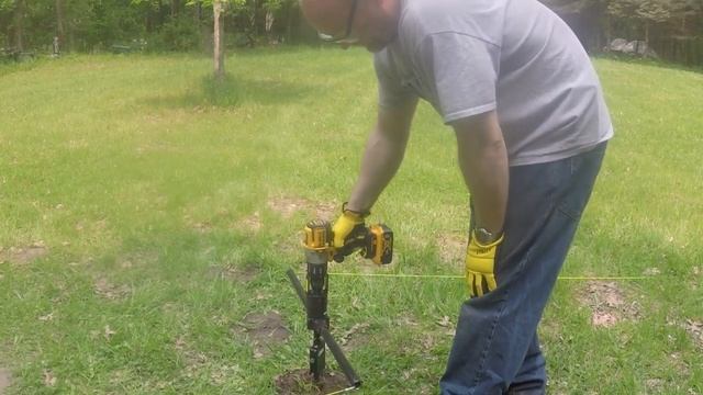 Anchor Driver Aider Tool installing 48" long x 6" diameter helix in class 3 soil. смотреть онлайн