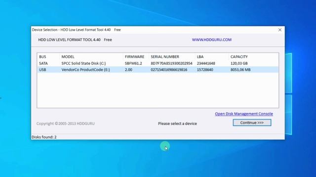 Low Level Format Tool утилита низкоуровневого форматирования