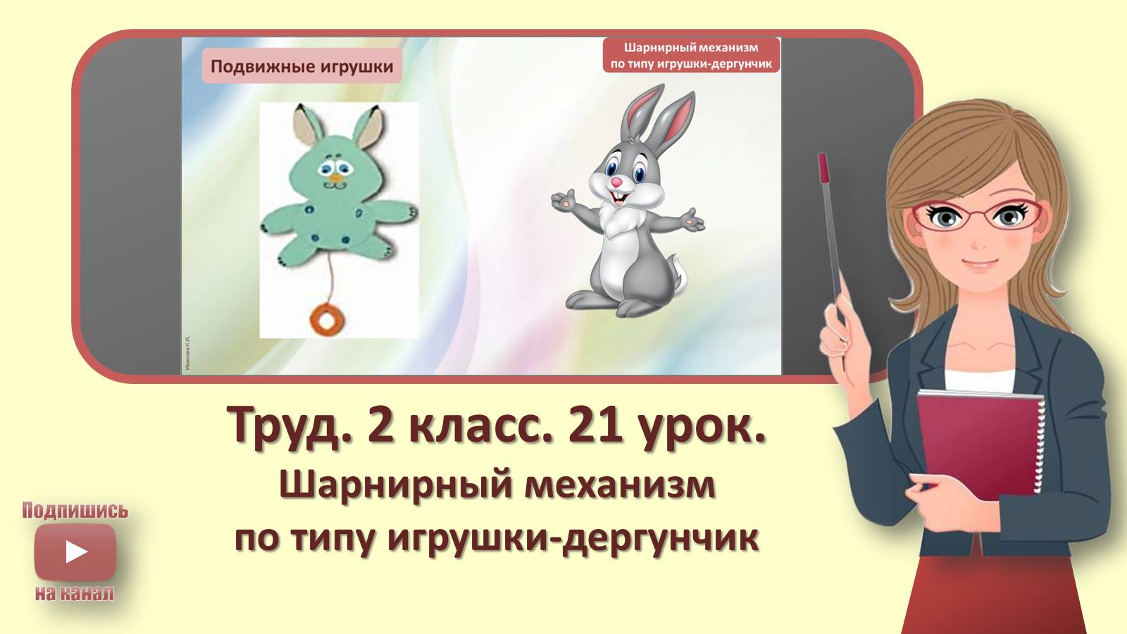 2 кл. Труд. 21 урок. Шарнирный механизм по типу игрушки-дергунчик