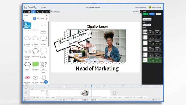 Используйте Doodly, чтобы создать профессиональный вступительный ролик для нового сотрудника.