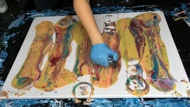 Acrylic Pouring / Fluid Art #63: 6 Dirty Flip Cups Flip and Drag смотреть онлайн