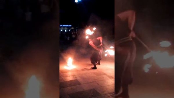 Крым!!!Ночная набережная г.Судак.Фаер шоу!!!