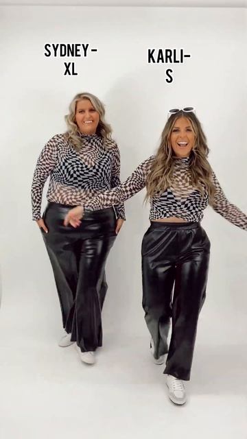 Sydney and Karli leather pants and mesh top fits ✌🏼✨★ смотреть онлайн