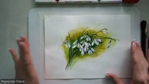 Акварель. Подснежники