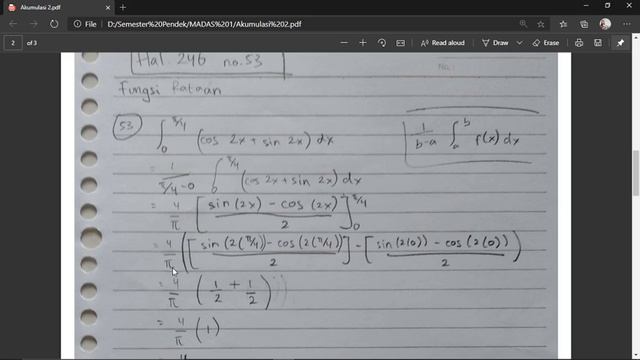 11S18068_Santi Sandryna_4.3,4.4 Teorema Dasar Kalkulus Dan 4.5 Teorema Rata-rata