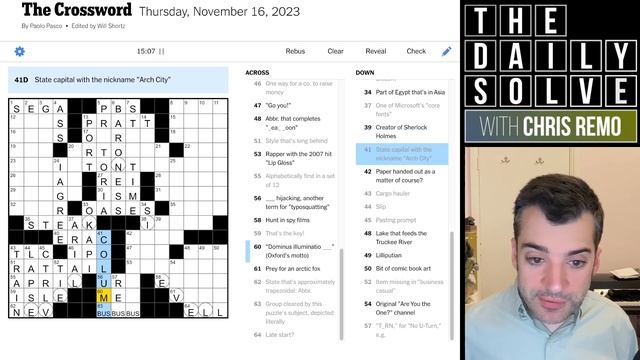 Thursday: Gobsmacked By This Theme's Cheek! - 16 November 2023 New York Times Crossword смотреть онлайн