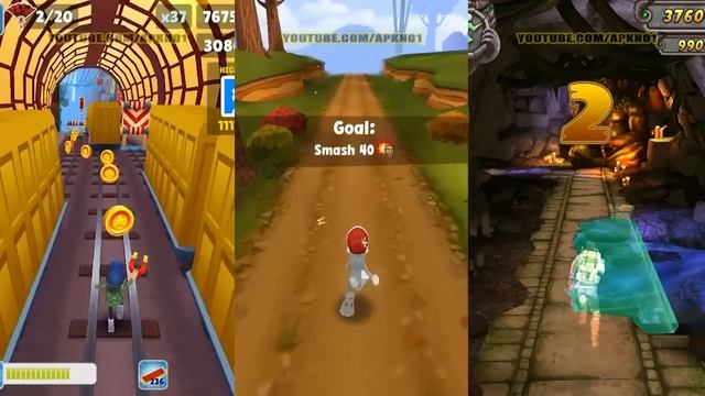 Subway Surfers 2017 Shanghai VS Looney Tunes Dash VS Temple Run 2 Lost Jungle смотреть онлайн