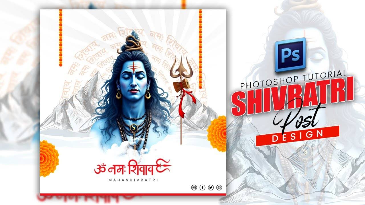 Дизайн постов Шивратри в социальных сетях ｜ Самоучитель по Photoshop для начинающих ｜ 2025 смотреть онлайн