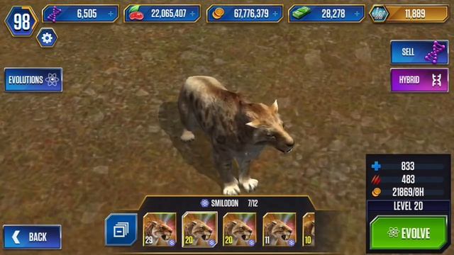 SMILODON - Jurassic World The game (Battle) смотреть онлайн
