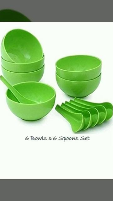 selecteddeals Plastic Round Shape Soup Bowls Set 6 Bowl and 6 Spoon, Microwave Safe for Home and смотреть онлайн