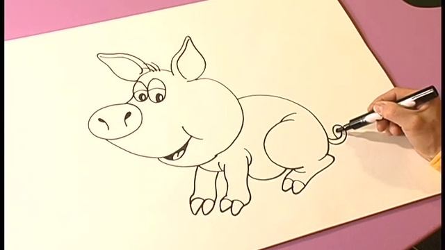 drawing a cartoon pig смотреть онлайн
