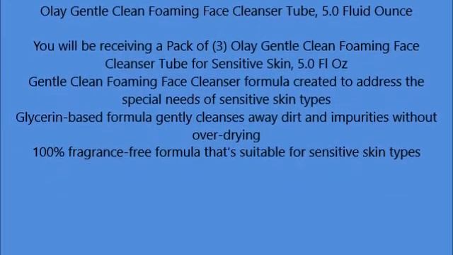 Olay Gentle Clean Foaming Face Cleanser Tube, 5 0 Fluid Ounce смотреть онлайн