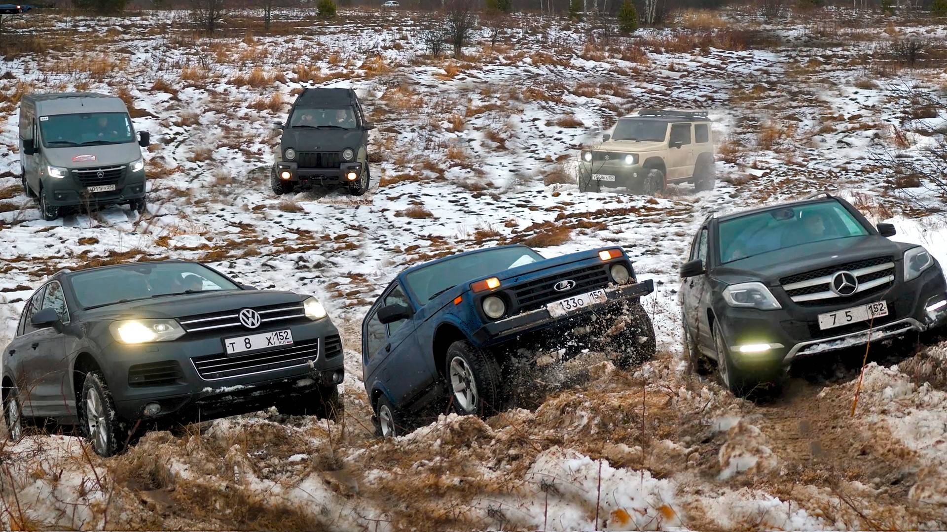 ЗАТАЩИЛИ КРОССОВЕРЫ НА БЕЗДОРОЖЬЕ! MERCEDES и VOLKSWAGEN Touareg против внедорожников смотреть онлайн