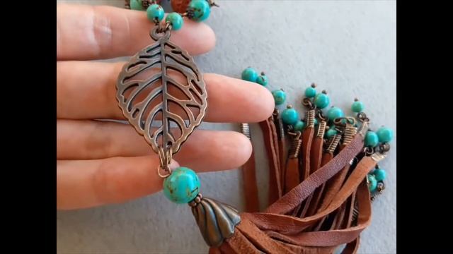 Комплект с сотуаром из натуральной кожи бирюзы турквенита "Тurquoise" (1872) смотреть онлайн