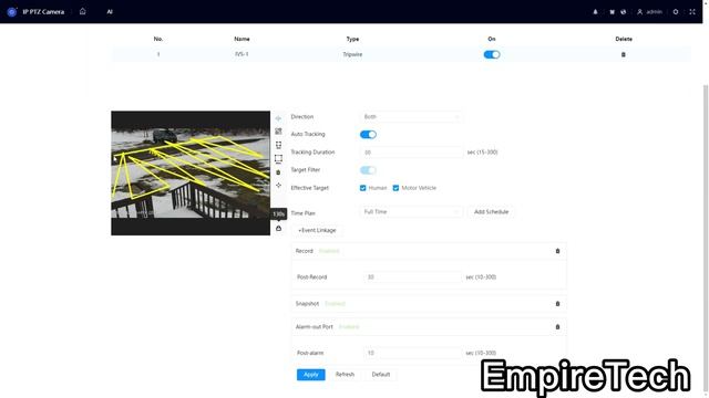 How To Set Auto Tracking Web5.0 On SD4A425DB-HNY By EmpireTech
