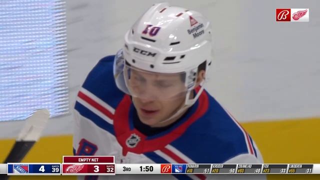 Artemi Panarin misses Red Wings empty net late in a game (5 apr 2024) смотреть онлайн