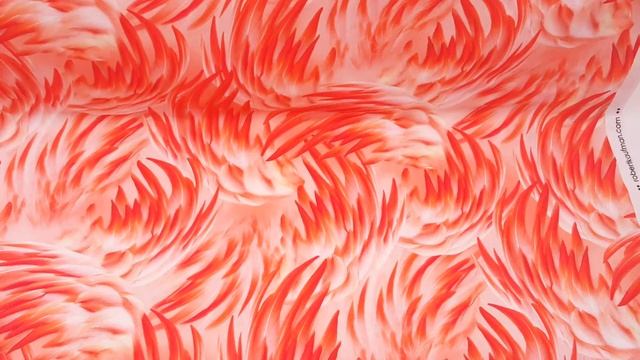 peach and coral Robert Kaufman flamingo feather fabric смотреть онлайн