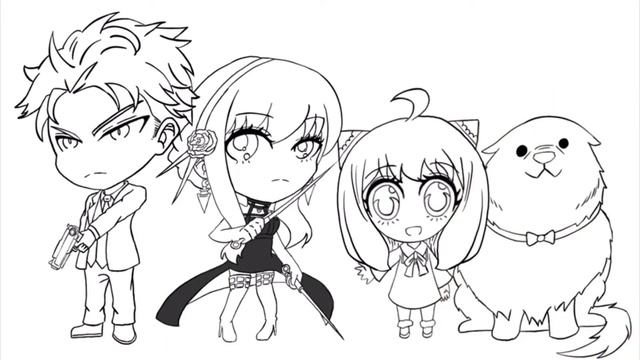 Chibi Drawing: Spy x Family (Lloid, Yor, Anya and Bond) смотреть онлайн