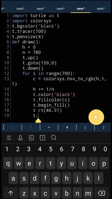 Python turtle graphic design😜😜🥰🥰 || python coding status 😍😜 #shorts #programming #turtle #pytho смотреть онлайн