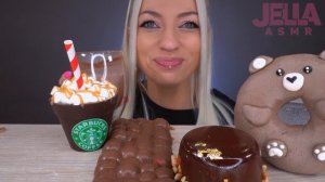 ASMR EATING CHOCOLATE, CANDY BARS, ICE CREAM, STARBUCKS CAKE, DONUT (DESSERT) MUKBANG, 초콜릿 디저트 먹방