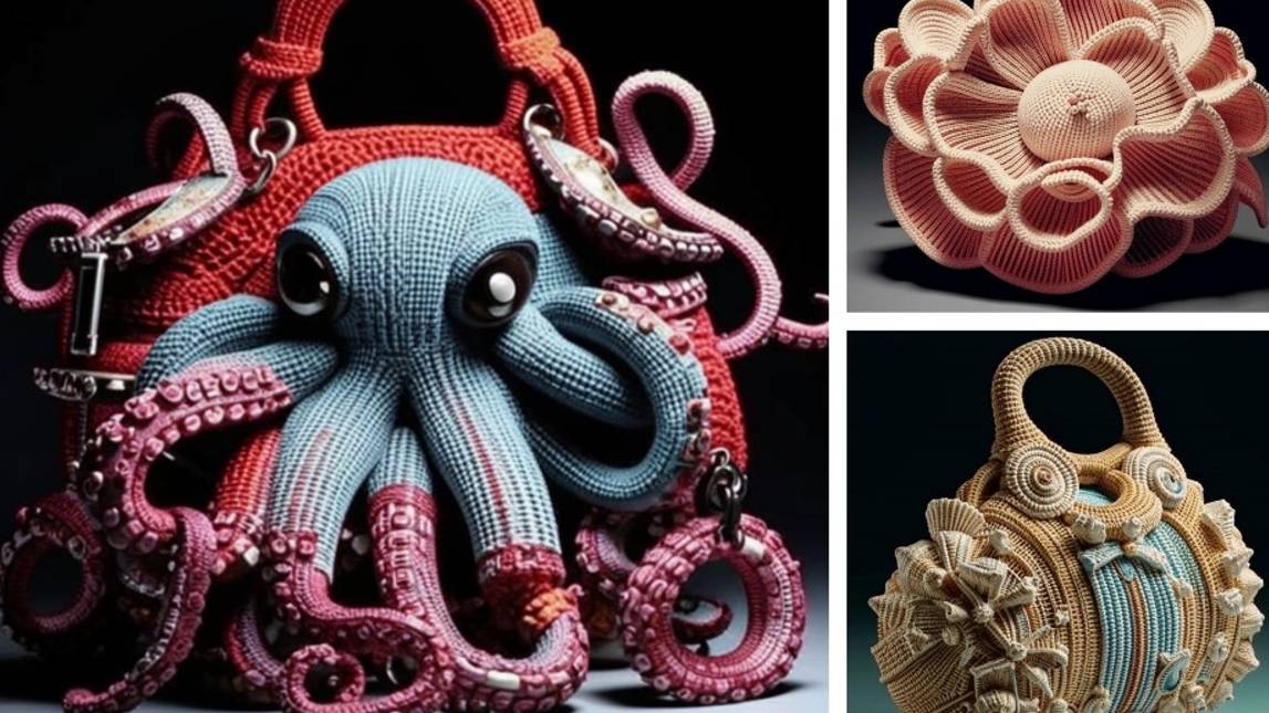 Коллекция СУМОК с морскими обитателями. ВЯЗАНИЕ от нейросети. Подборка №1 смотреть онлайн