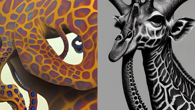 Giraffe Octopus Charlie Chaplin Raquel Welch Dali Clock Mix смотреть онлайн