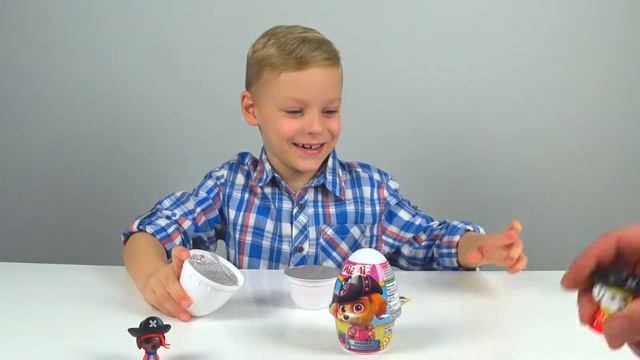 Петя распаковывает йогурты Щенячий патруль с сюрпризами смотреть онлайн