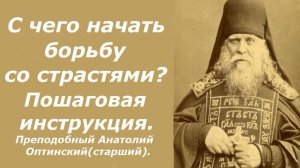 Пошаговая инструкция борьбы со страстями. Преподобный Анатолий Оптинский(старший).
