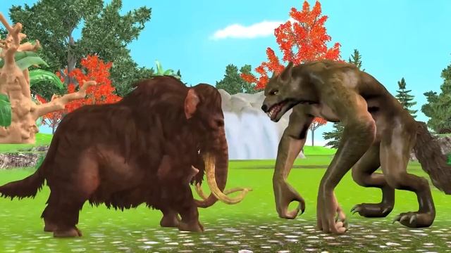 10 Giant Mammoth Elephant vs 10 Zombie Tiger Buffalo Lion Fight Baby Cow·Saved By Woolly Mammoth смотреть онлайн