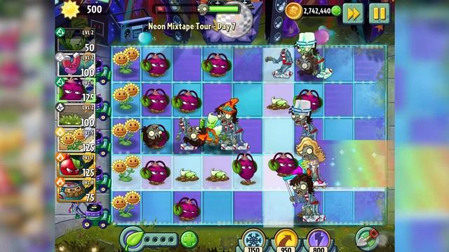 PVZ2 Neon Mixtape Tour day7植物大战僵尸2摇滚年代7天 смотреть онлайн