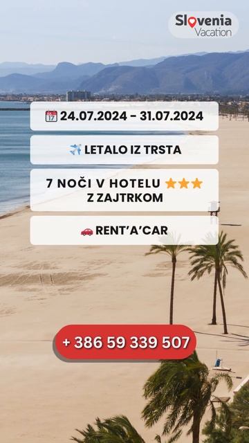VALENCIA, 7 noči, let iz Trsta + rent'a'car / od 675€ na osebo #travel #sloveniavacation #valencia смотреть онлайн