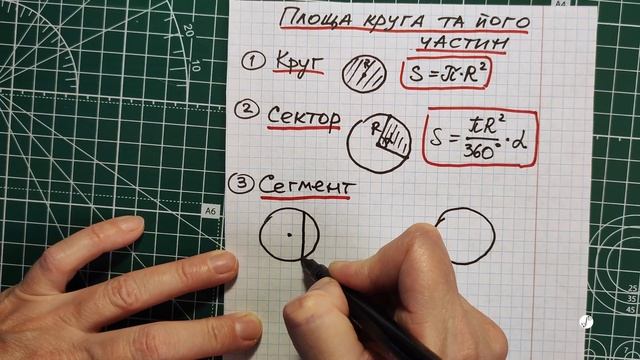НМТ. 9 кл. Площа круга та його частин. смотреть онлайн