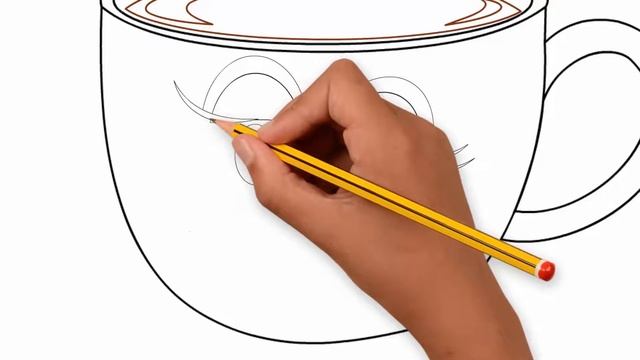 How to draw a cup, draw a cup, How to draw a Cup of Coffee, Coffee Cup Easy Draw Tutorial смотреть онлайн