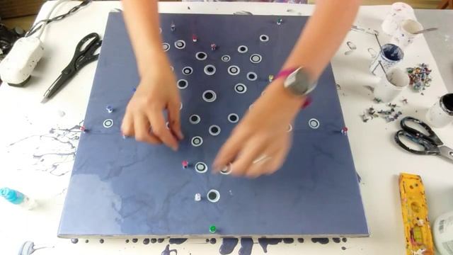 🌠 'Star Shine' 🌠 Star Swipe, sparkly embellishments, iridescent blue/black base, acrylic paint pour смотреть онлайн