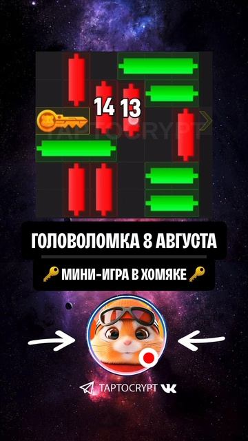 МИНИ-ИГРА В ХОМЯКЕ 8 АВГУСТА 🔑 @taptocrypt смотреть онлайн
