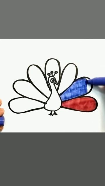 Drawing a Peacock #shorts / Een pauw tekenen / Рисование павлина #short #peacock #drawing #viral смотреть онлайн