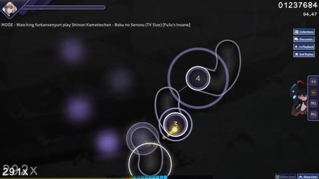 osu! ⭐4.56 Shinsei Kamattechan - Boku no Sensou (TV Size) смотреть онлайн
