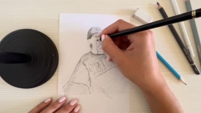 Стильный ART. Девушка с кофе. Лёгкий рисунок карандашом смотреть онлайн