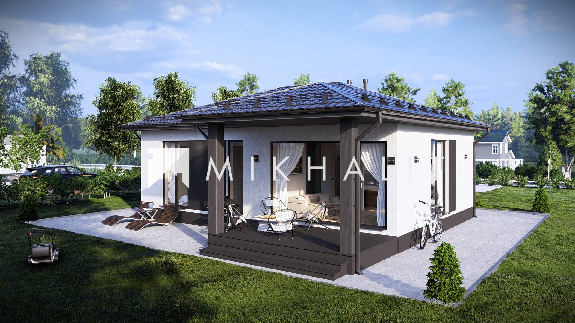 Облёт одноэтажного дома 69 м2 (ML-69)