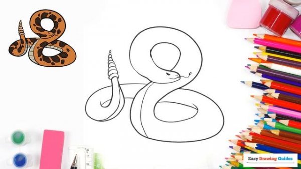 How to Draw a Rattlesnake in a Few Easy Steps: Drawing Tutorial for Beginner Artists