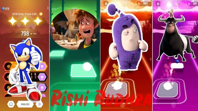 Sonic vs Hotel Transylvania vs Oddbods Jeff vs Ferdinand and Tiles Hop EMD Rush Game смотреть онлайн