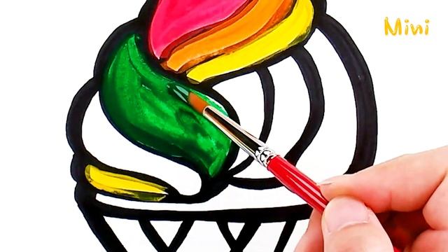Icecream Coloring Page | Toy Coloring | Learn Coloring | Children Coloring | Mini Art Kids