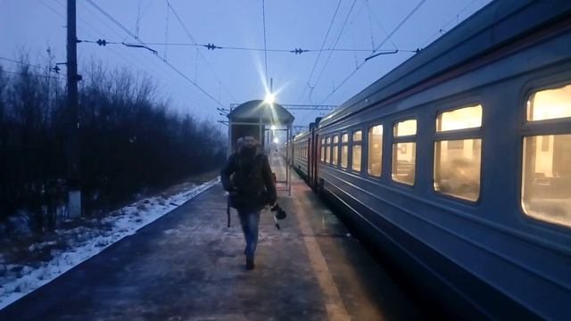 Электропоезд ЭД4М-0192 платформа Орудьево 29.01.2020 смотреть онлайн