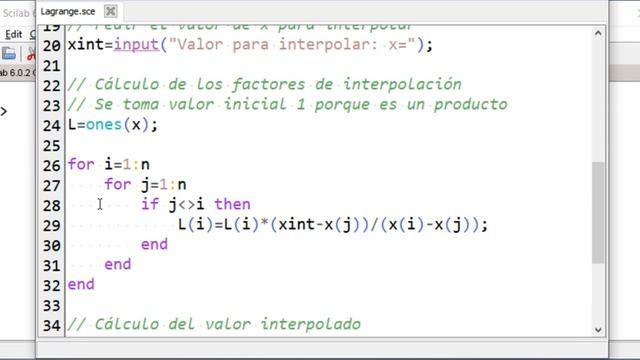 Programa en Scilab para interpolación polinomial de Lagrange смотреть онлайн